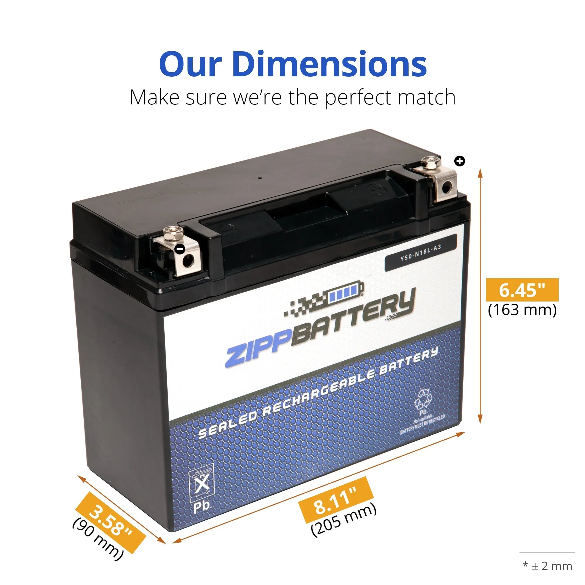 Zipp Battery Y50-n18l-a3 (50-n18l-a3 12 Volt,20 Ah, 260 Cca) Sizenowmobile Battery for Arctic Cat Bearcat 570 2006
