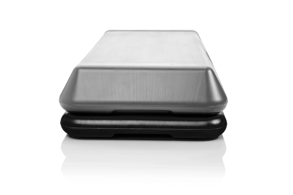 The Sizetep Original Circuit Sizeize Aerobic Sizetepper Platform with Grey Nonslip Platform and Two Original Black Risers