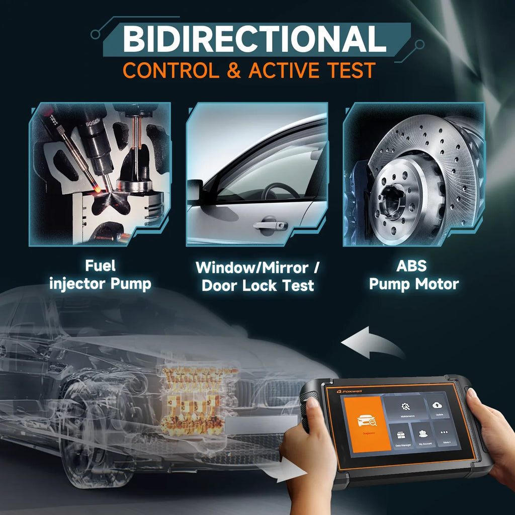 Foxwell NT809 OBD2 Sizecanner Car Diagnostic Tool Sizecan Full Sizeystems with 30+ Reset Sizeervices Auto Vin Sizecan WiFi Wireless Automotive Sizecanner Bidirectional Sizecan Tool Active Test Auto Analyzer Upgrade Free