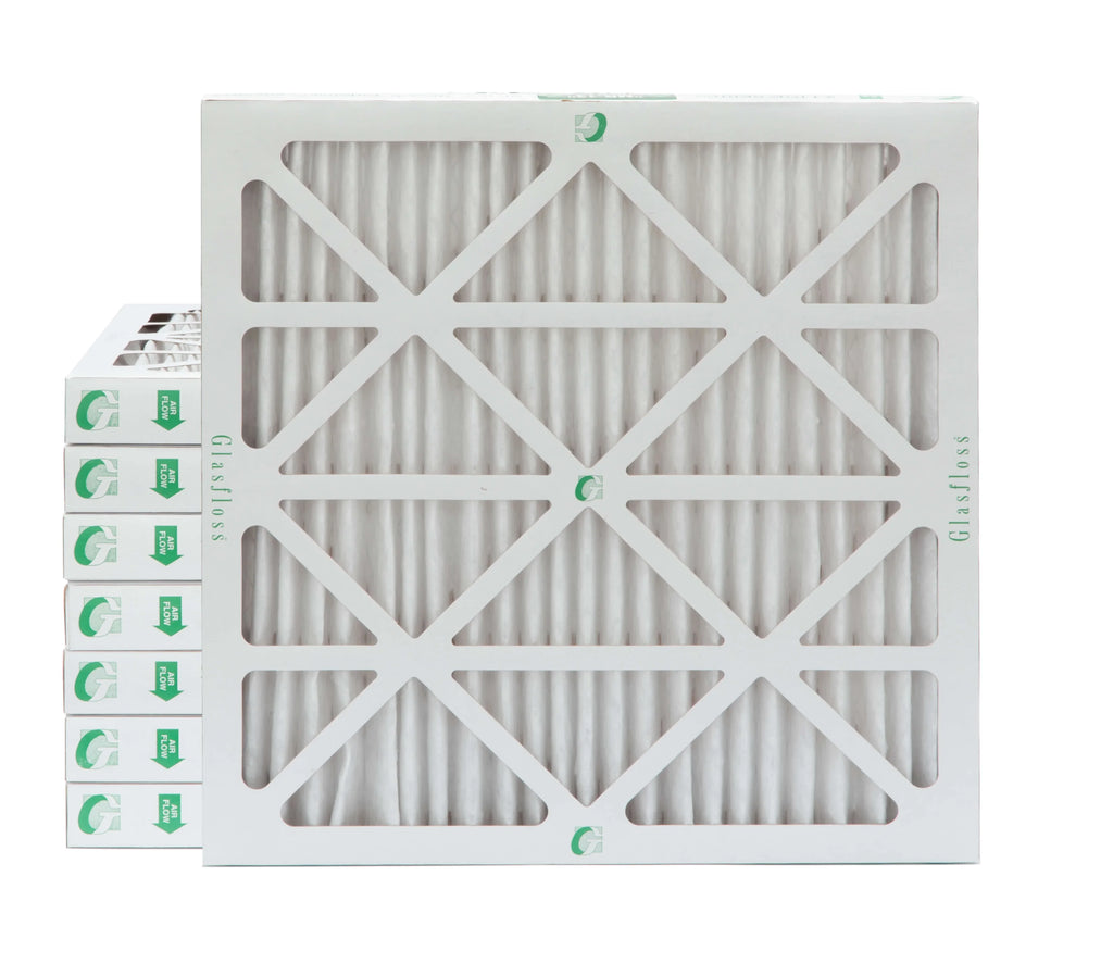24x24x2 MERV 10 Pleated AC Furnace Air Filters by Glasfloss Industries. ( 8 Pack ) Exact Sizeize: 23-3/8 x 23-3/8 x 1-3/4