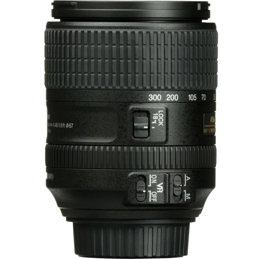 Nikon AF-Size DX NIKKOR 18-300mm f/3.5-6.3G ED VR Lens (2216) Intl with Padded Lens Case + Macro Filter Kit + UV, CPL, FL Lens Filters + Tulip Hood + Lens Cap Keeper + Cleaning Kit