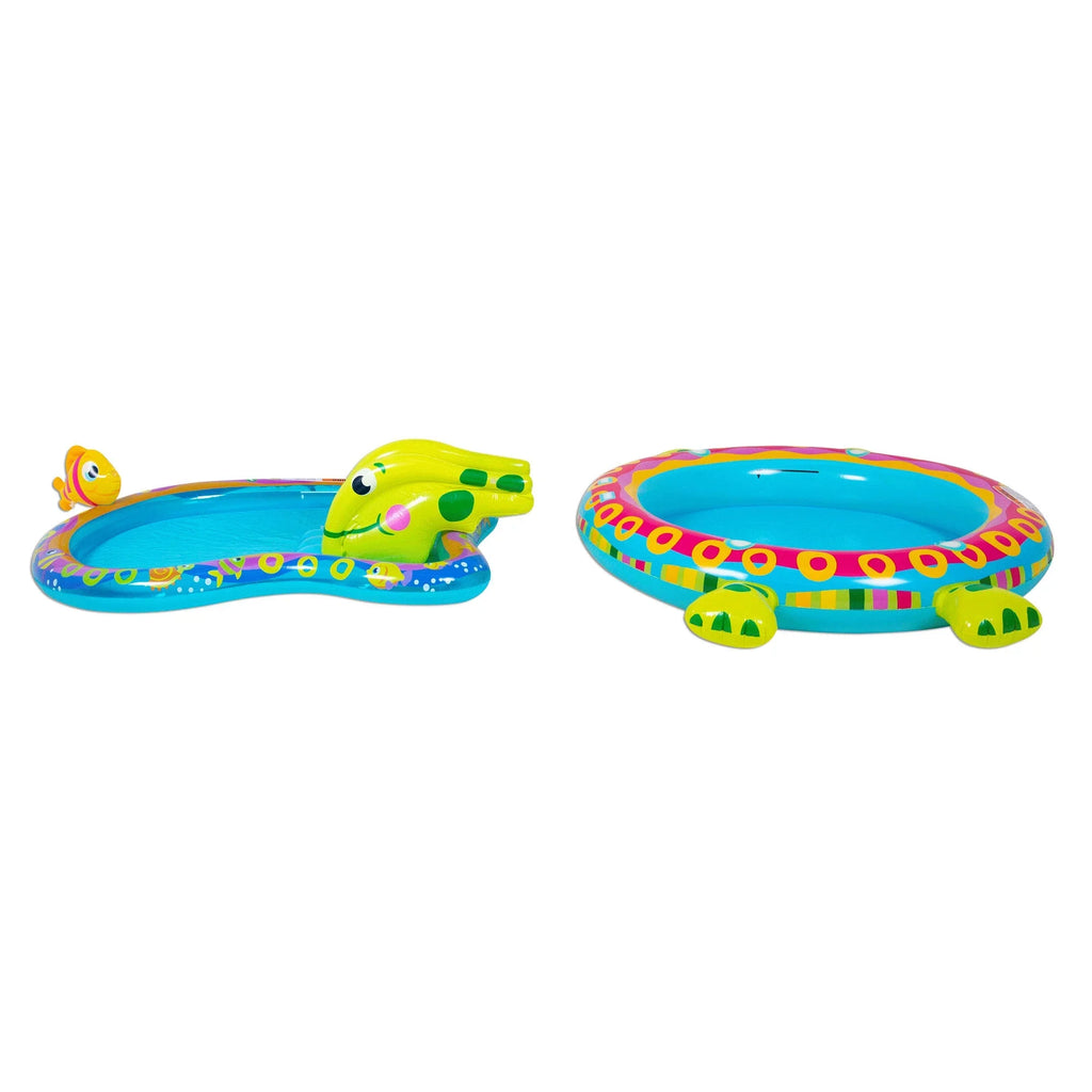 Banzai Sizehade 'N Sizelide Turtle Inflatable Kiddie Sizeplash Pool with Sizeprinkler