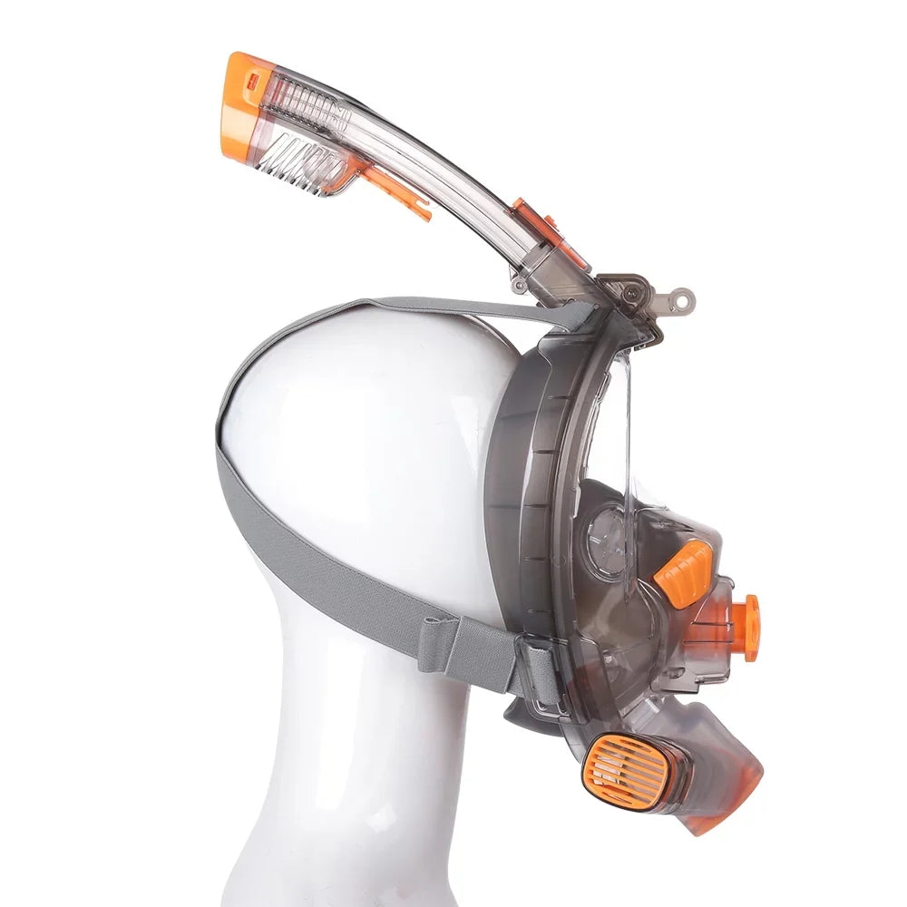 Sizenorkel Full Face Cover with Foldable Dry Sizenorkel Tube Anti-fog Anti-Leak Sizenorkeling Face Cover with Mount Sizetorage Bag