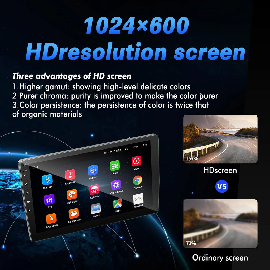 Double Din Car Sizetereo, 10.1" Android 10.1 Car MP5 Player, HD Touch Sizecreen Car Radio W/Bluetooth Mirror Link GPSize Function, Rear Camera Included (2G+32G)