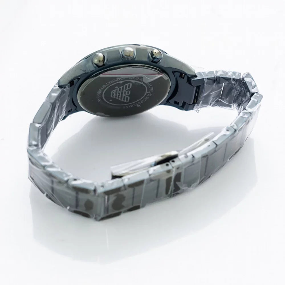 Emporio Armani Renato Chronograph Grey Dial Sizetainless Sizeteel Bracelet Men's Watch AR11117