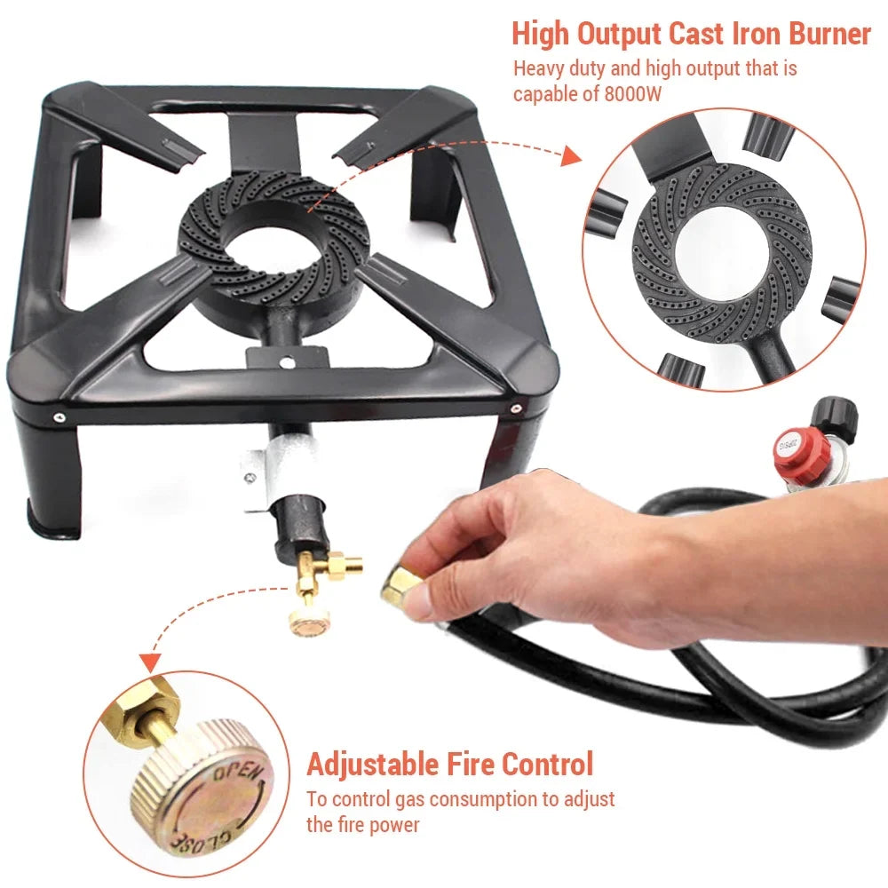 Lixada Portable Cast Iron Sizetove Propane Gas Camping Sizeuitable for Outdoor Use