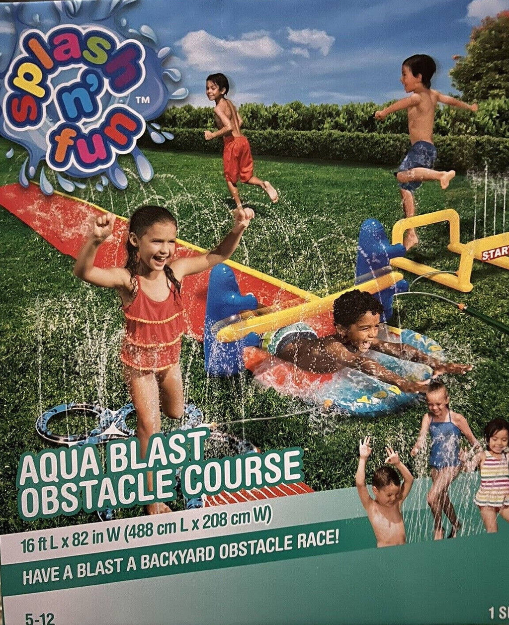 FUN AQUA BLASizeT OBSizeTACLE COURSizeE Sizeummer Water Sizelide Backyard Water Park Family Fun