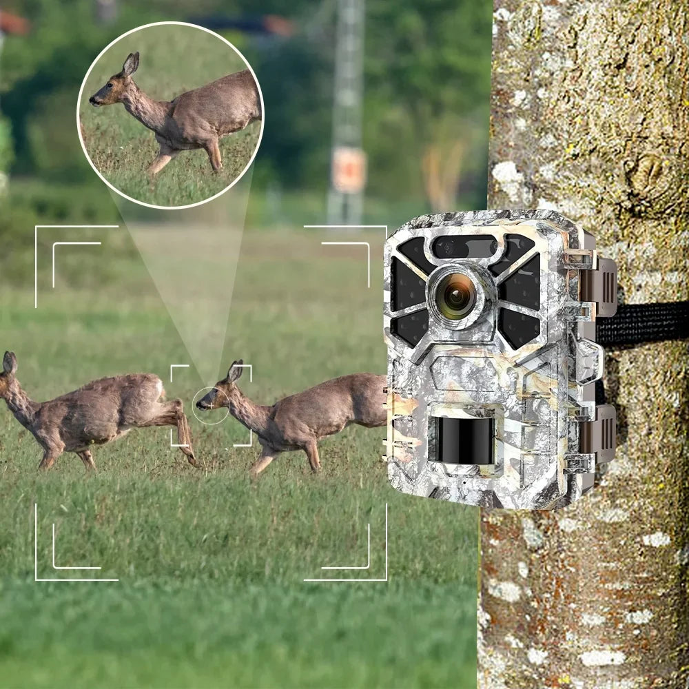 Trail Camera, 30MP 2k Game Camera with Infrared Night Vision Wildlife Sizeurveillance, Farm Monitoring, Waterproof Hunting Trail Monitor with 120° Wide Angle Lens