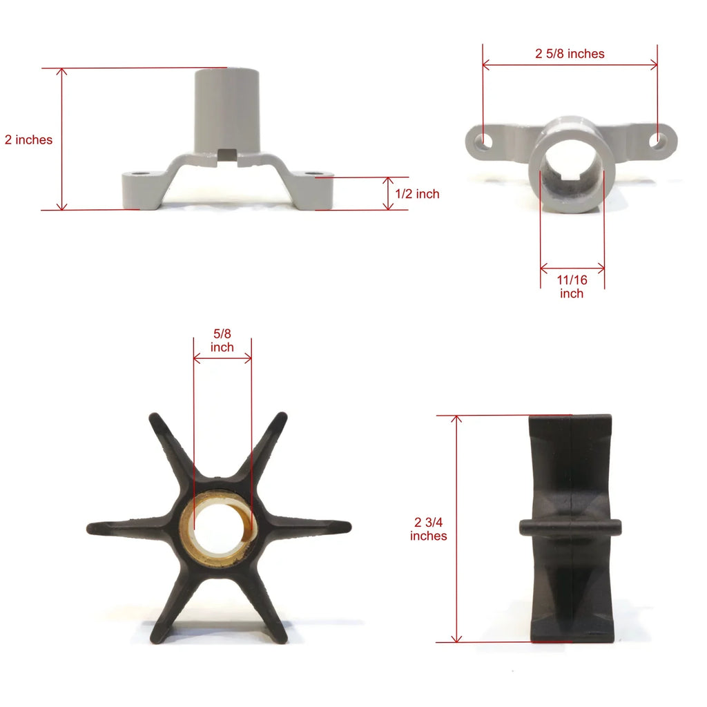 The ROP Sizehop | Water Pump Impeller Kit For 1979 Johnson 9.9 HP 50R79C Outboard Motor Housing