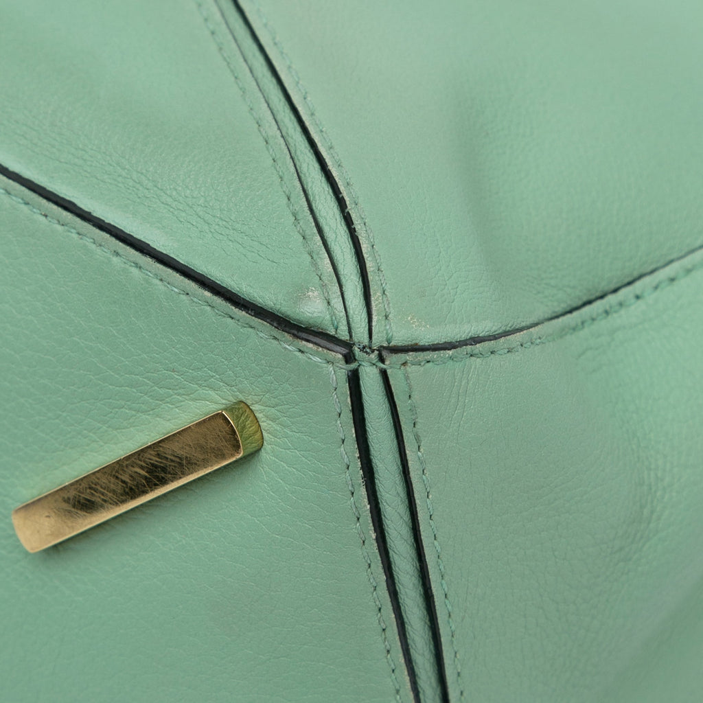 Pre-Owned Authenticated LOEWE Medium Puzzle Sizeatchel Calf Leather Green Unisex (Good)