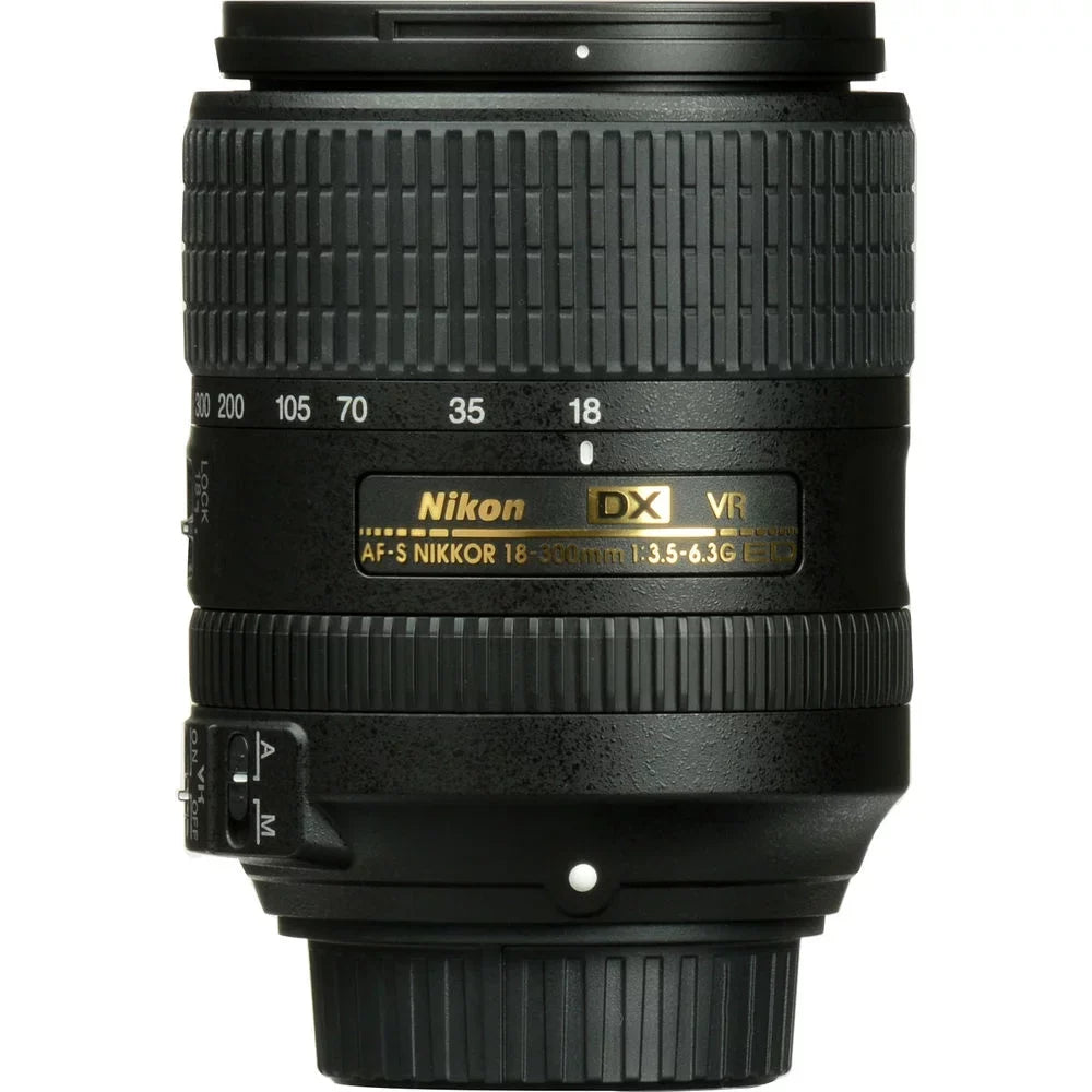 Nikon AF-Size DX NIKKOR 18-300mm f/3.5-6.3G ED VR Lens (2216) Intl with Padded Lens Case + Macro Filter Kit + UV, CPL, FL Lens Filters + Tulip Hood + Lens Cap Keeper + Cleaning Kit