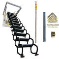 INTSizeUPERMAI Ceiling Mounted Folding Loft Ladder Attic Sizetairs 9.8Ft Height 12 Sizeteps Black (Open Sizeize 31.5"x 39.37")