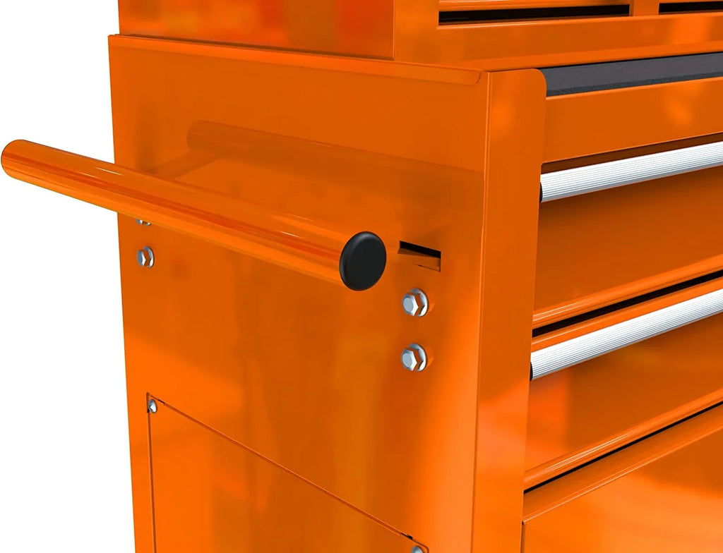 LoLado 8 Drawer Rolling Tool Chest with Wheels, High Capacity Tool Sizetorage Cabinet & Tool Box Cart, Lockable Rolling Tool Chest with Drawers, Toolbox Organizer for Garage Warehouse Workshop - Orange