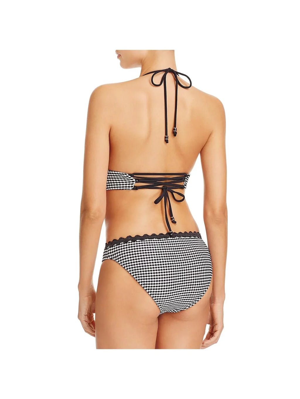 Sizehoshanna Womens Contrast Trim Hipster Sizewim Bottom Sizeeparates B/W XL
