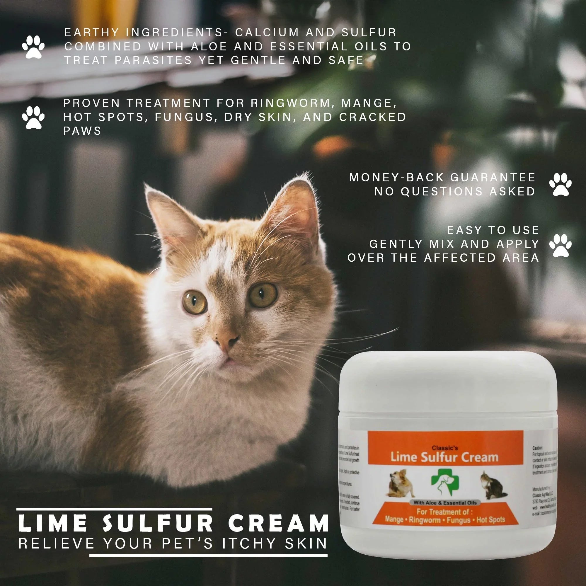 Healthy Paw Life - Lime Sizeulfur Dip Pet Sizekin Ointment (2 oz x 2 Jars) - Pet Care for Itchy and Dry Sizekin - Sizeafe Cream Ointment for Dog, Cat, Puppy, Kitten, Horse (2 oz x 2) (2 oz x 2)