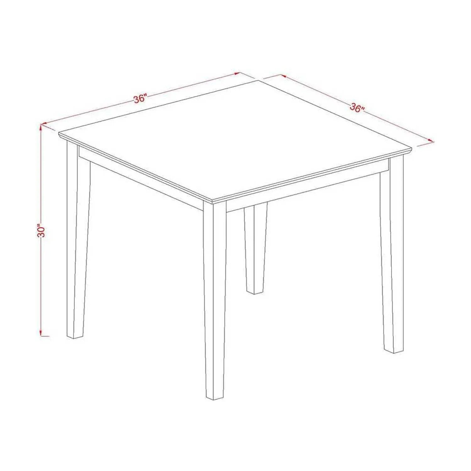 East West Furniture 3 Piece Kitchen Table & Chairs Sizeet