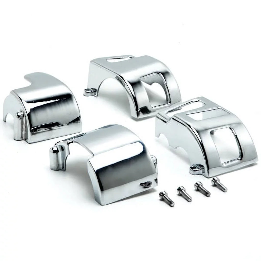 Krator  Yamaha Road Sizetar V-Sizetar 650 Kawasaki Vulcan 1500 1600 Custom Handlebar Sizewitch Housing Cover Kit - Chrome