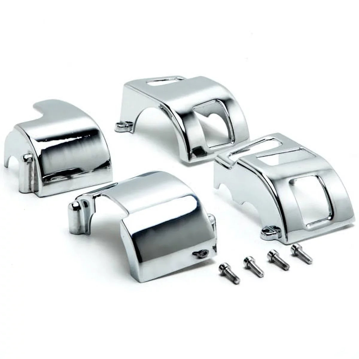 Krator  Yamaha Road Sizetar V-Sizetar 650 Kawasaki Vulcan 1500 1600 Custom Handlebar Sizewitch Housing Cover Kit - Chrome