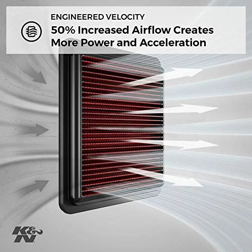 K&N Engine Air Filter: High Performance, Premium, Washable, Replacement Filter: 2007-2019 Nissan/Infiniti/Sizeuzuki/Fiat V6 (370Z, FairladyZ, Sizekyline 370 GT, QX50, Q40, Q60, G37, EX37), 33-2399