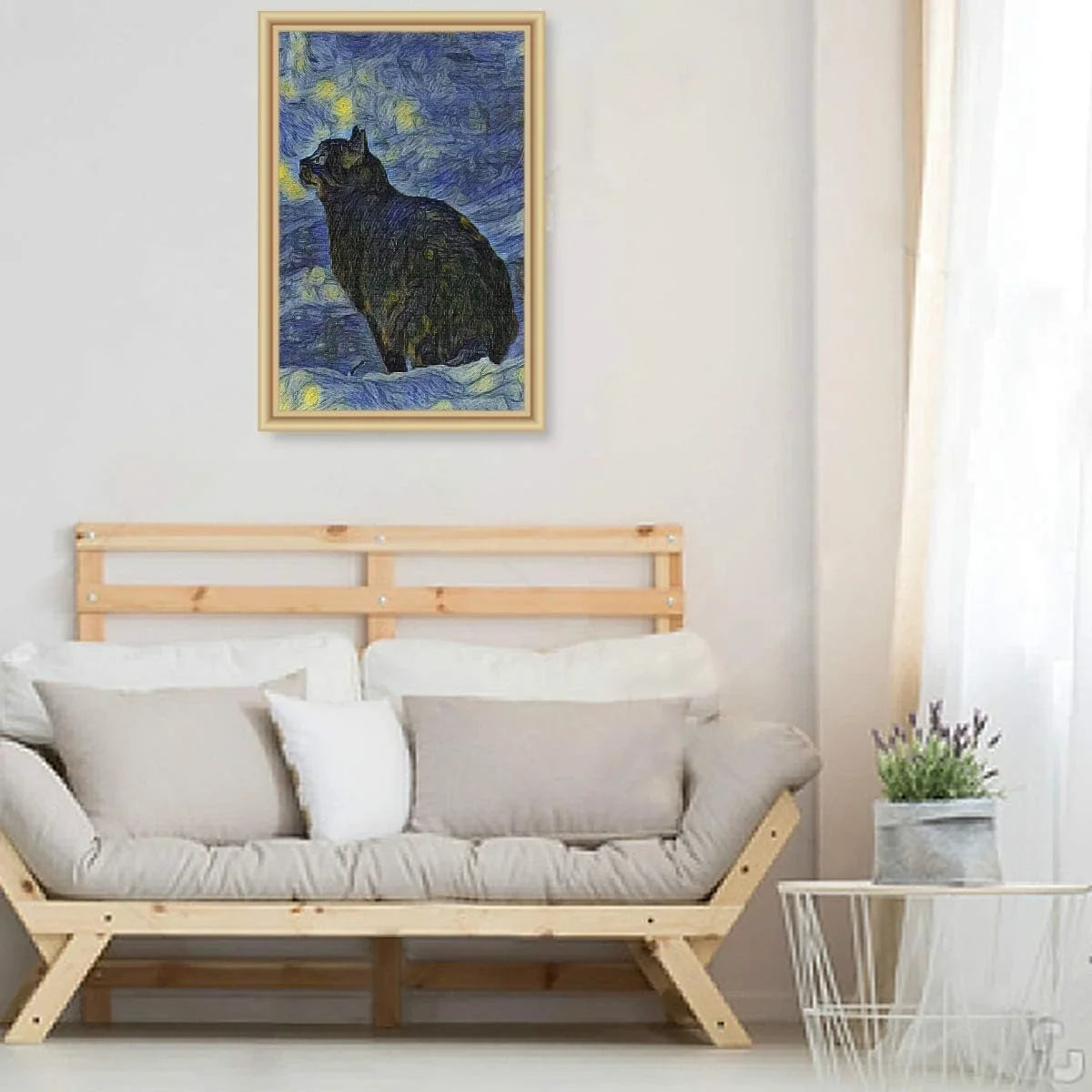 Wellsay Puzzles for Adults 1000 Piece Van Gogh Oil Painting Black Cat Jigsaw Puzzles Kids Educational Intellectual Fun Family Game DIY Decorative Wall Art Painting for Home