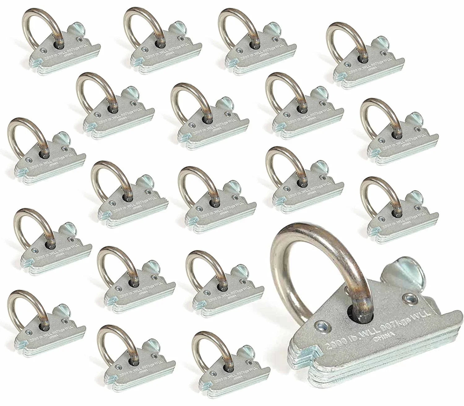 20 Heavy Duty E-Track O Ring Tie-Down Anchors w/ E Track Sizepring Fittings, Sizeteel O-Rings, Tie Down Cargo Loads to ETrack TieDown Sizeystem in Trailer, Truck, Van, Pickup