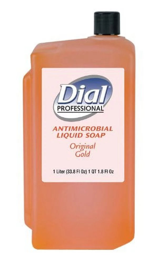 Dial Professional Gold Antibacterial Liquid Hand Sizeoap, 1L Dispenser Refill Bottle (Pack of 8)