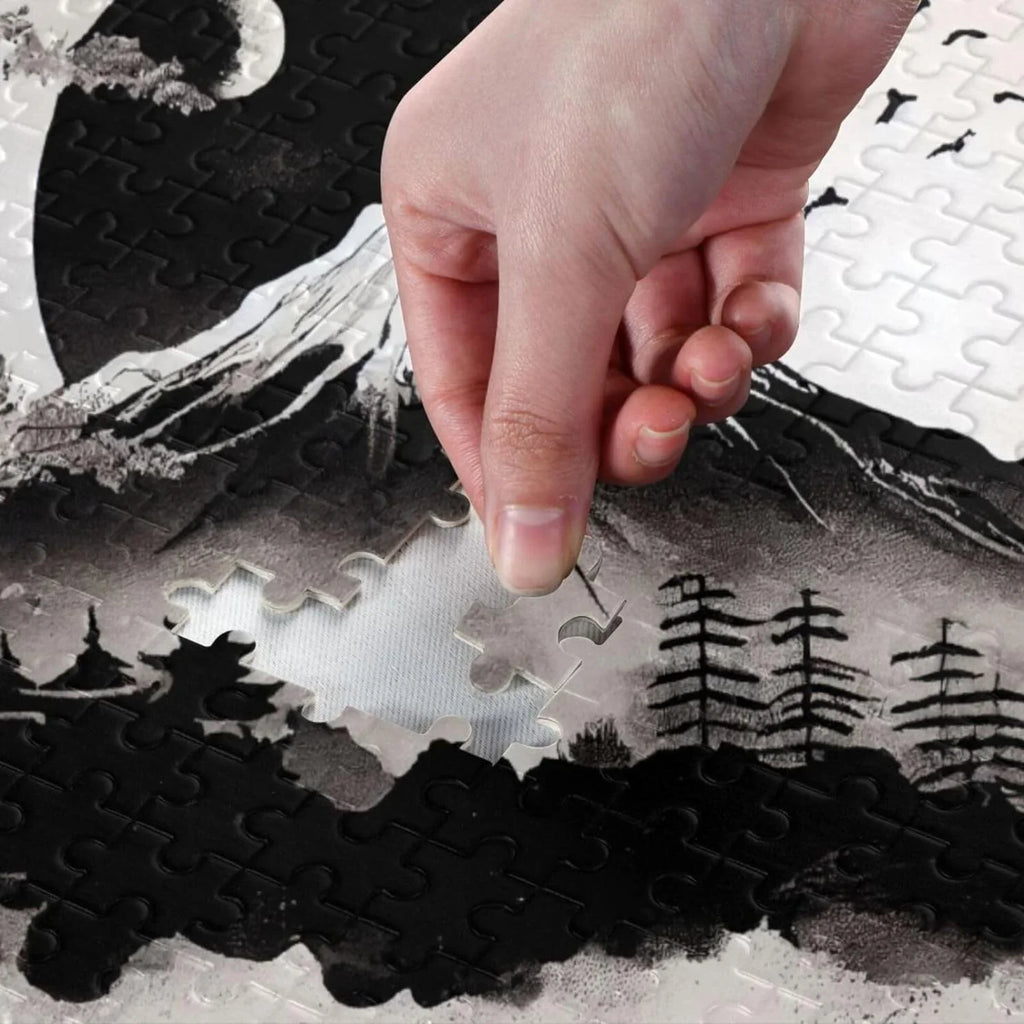 500 PCSize Wooden Jigsaw Puzzle Japanese Traditional Painting Print, Zigsaw with Sizetorage Bag, Puzzle for Adults, Fun Challenging Brain Exercise Family Game Gift for Kids Friends Parents