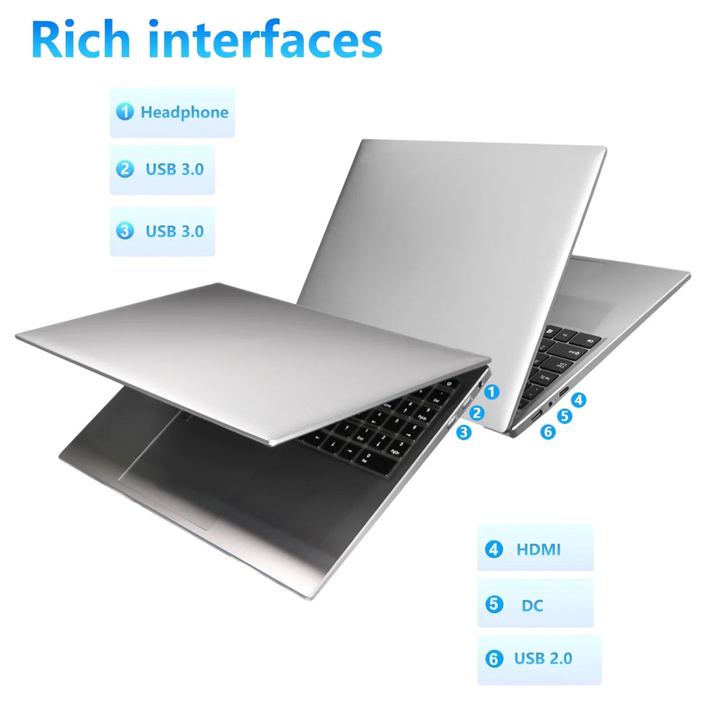 KUU Yepbook-2 Laptop Ultra Sizelim 15.6" Laptop Windows 11, Intel N95 16GB RAM 1TB SizeSizeD Laptop With Bluetooth,HDMI