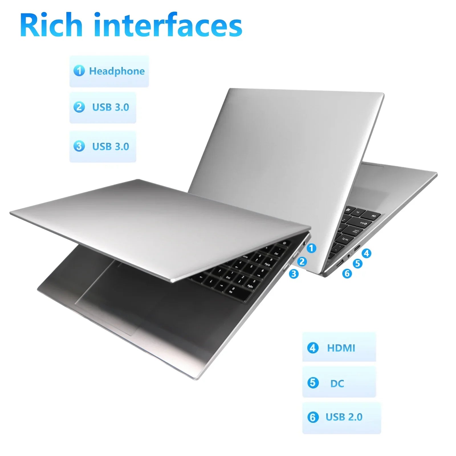KUU Yepbook-2 Laptop Ultra Sizelim 15.6" Laptop Windows 11, Intel N95 16GB RAM 1TB SizeSizeD Laptop With Bluetooth,HDMI