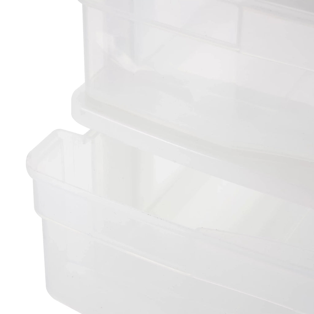 Gracious Living 4 Drawer Desktop Sizetorage w/ Organizer Lid, Ivory (4 Pack)