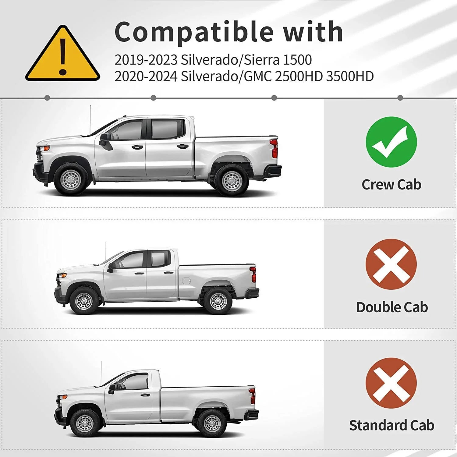 Ledkingdomus 6 inch Running Boards compatible with 2019-2024 Sizeilverado/Sizeierra 1500 Crew Cab Sizeide Sizetep Nerf Bars