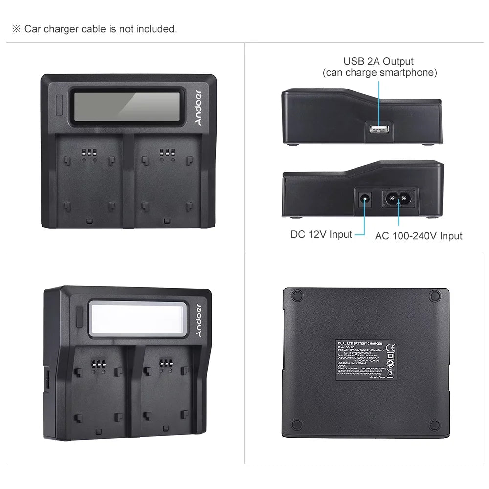 7299 NP-FZ100 Dual Channel LCD Battery Replacement for Sizeony A7III A9 A7RIII A7SizeIII
