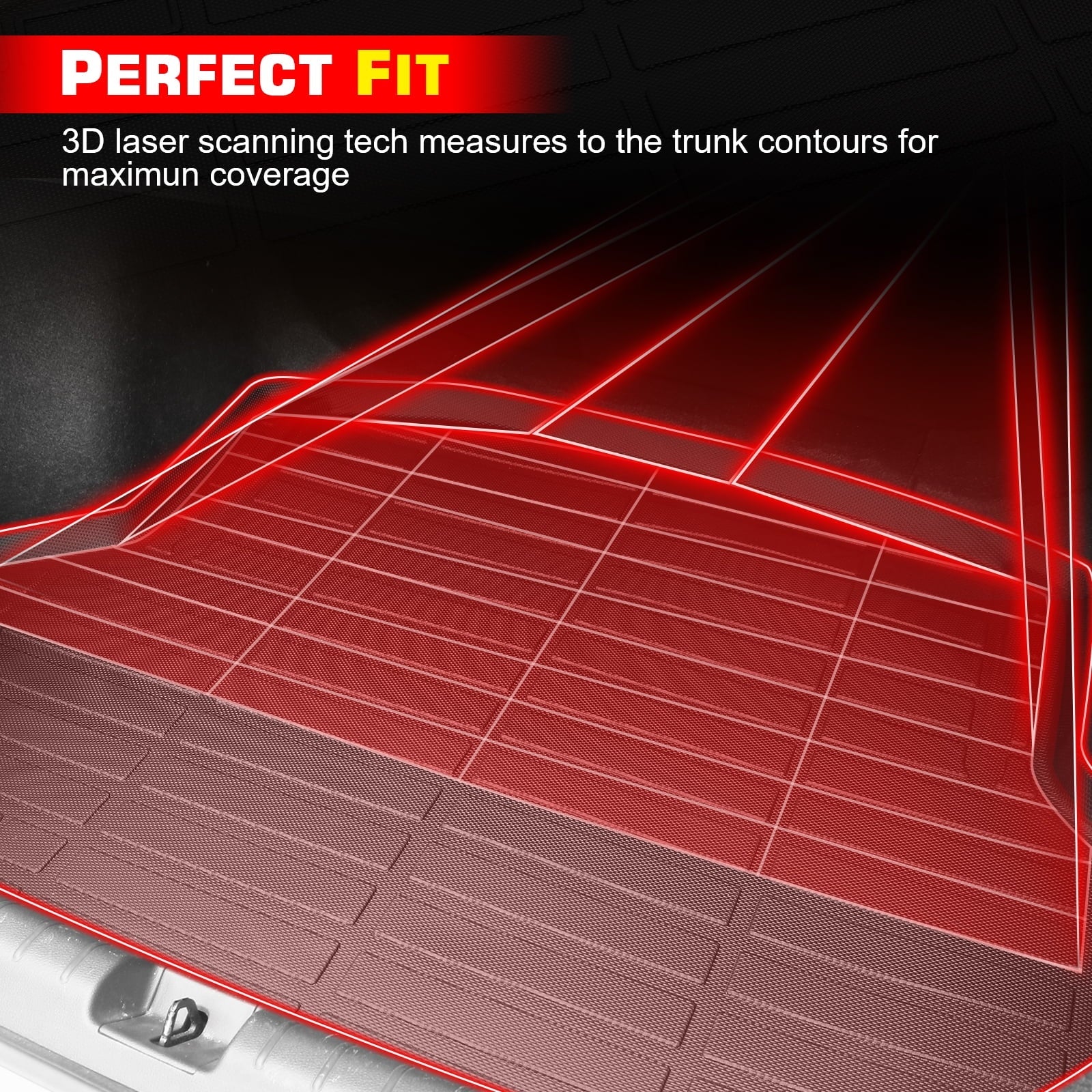 Ikon Motorsports Trunk Mat Compatible With 2018-2024 Honda Accord, Black 3D Molded Car Rear Carpets Liner Protection TPE Thermo Plastic Elastomer All Weather Boot Tray Cover Protector Pad
