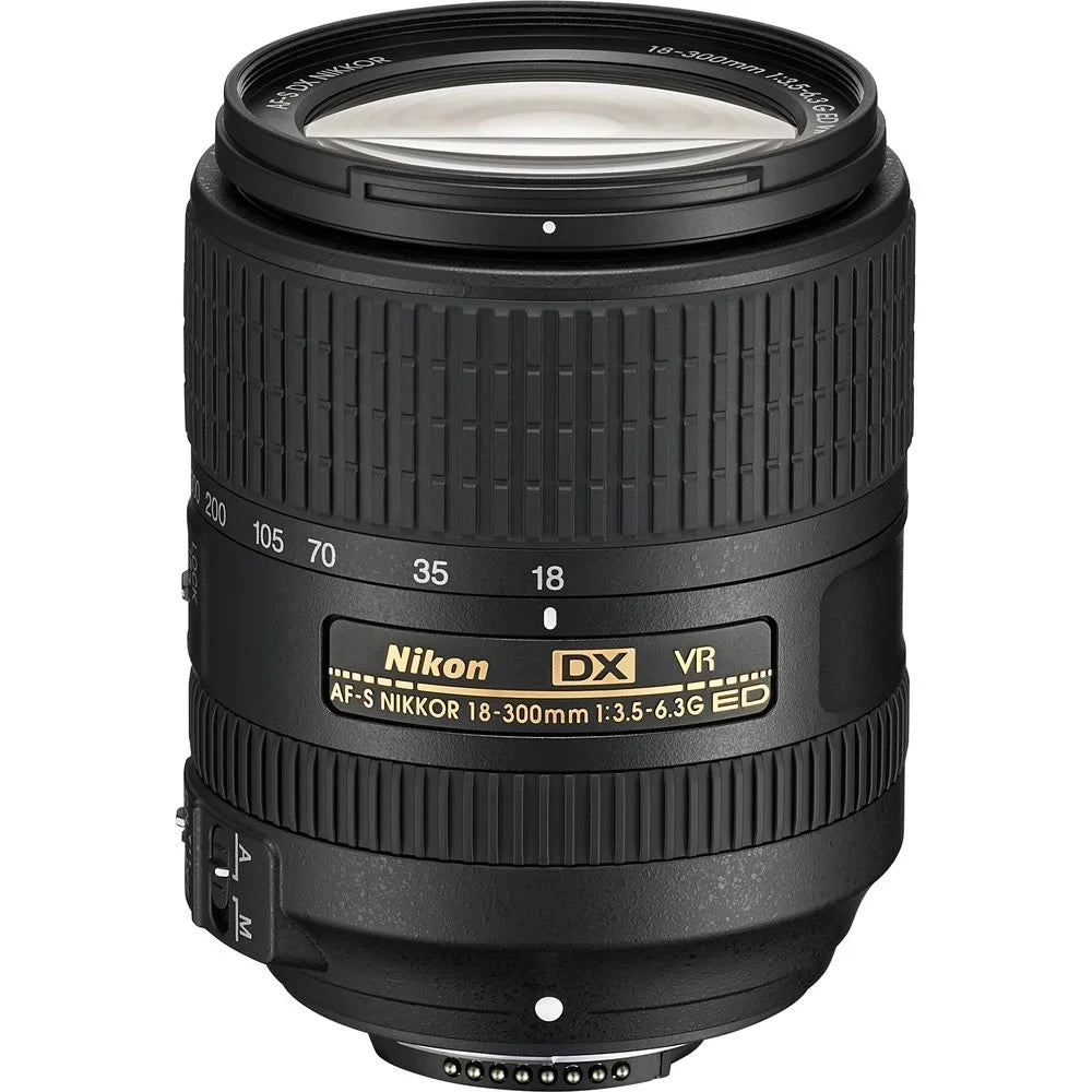 Nikon AF-Size DX NIKKOR 18-300mm f/3.5-6.3G ED VR Lens (2216) Intl with Padded Lens Case + Macro Filter Kit + UV, CPL, FL Lens Filters + Tulip Hood + Lens Cap Keeper + Cleaning Kit