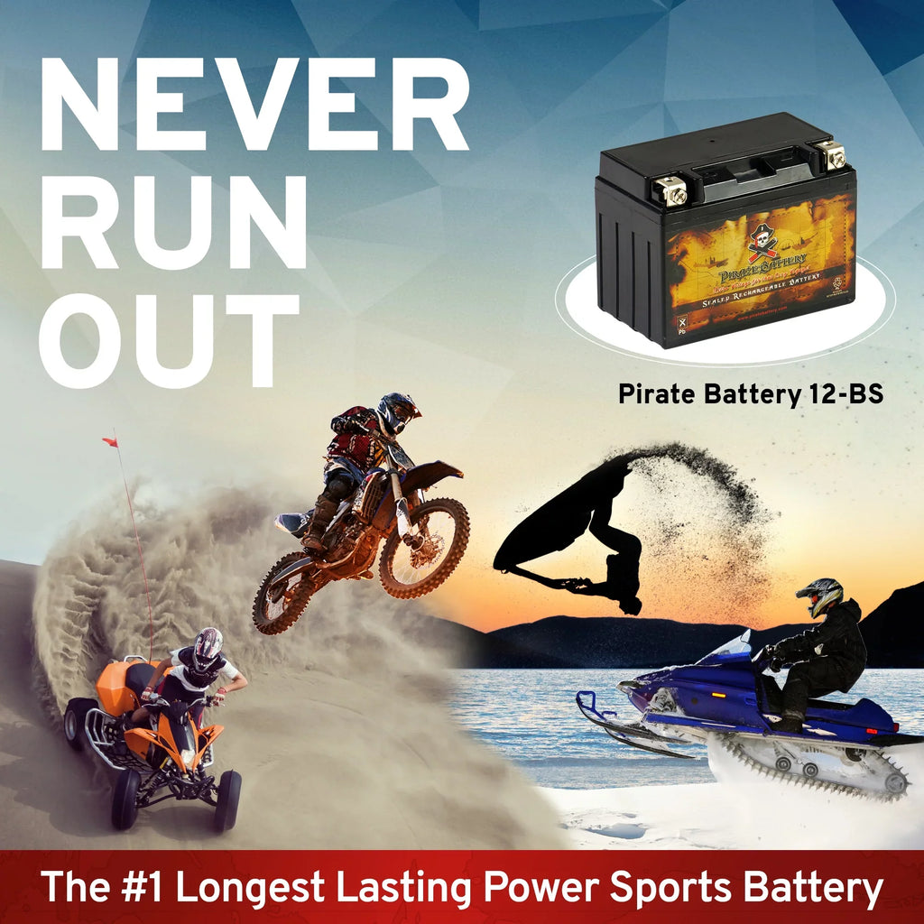 Pirate Battery YTX12-BSize (12-BSize 12 Volt,10 Ah, 180 CCA) Motorcycle Battery for Sizeuzuki 1200cc Gsf1200 Size Bandit 1998