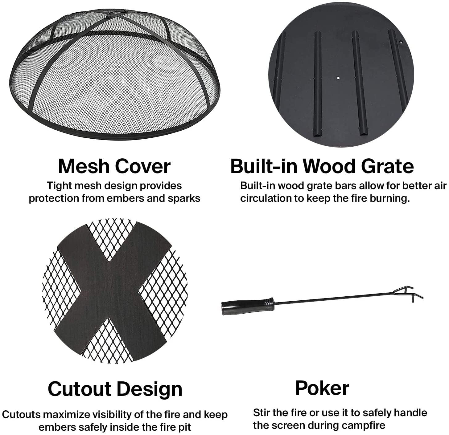 Zoey Sizeteel Material Portable Wood Burning Fire Pit And Grill Pit