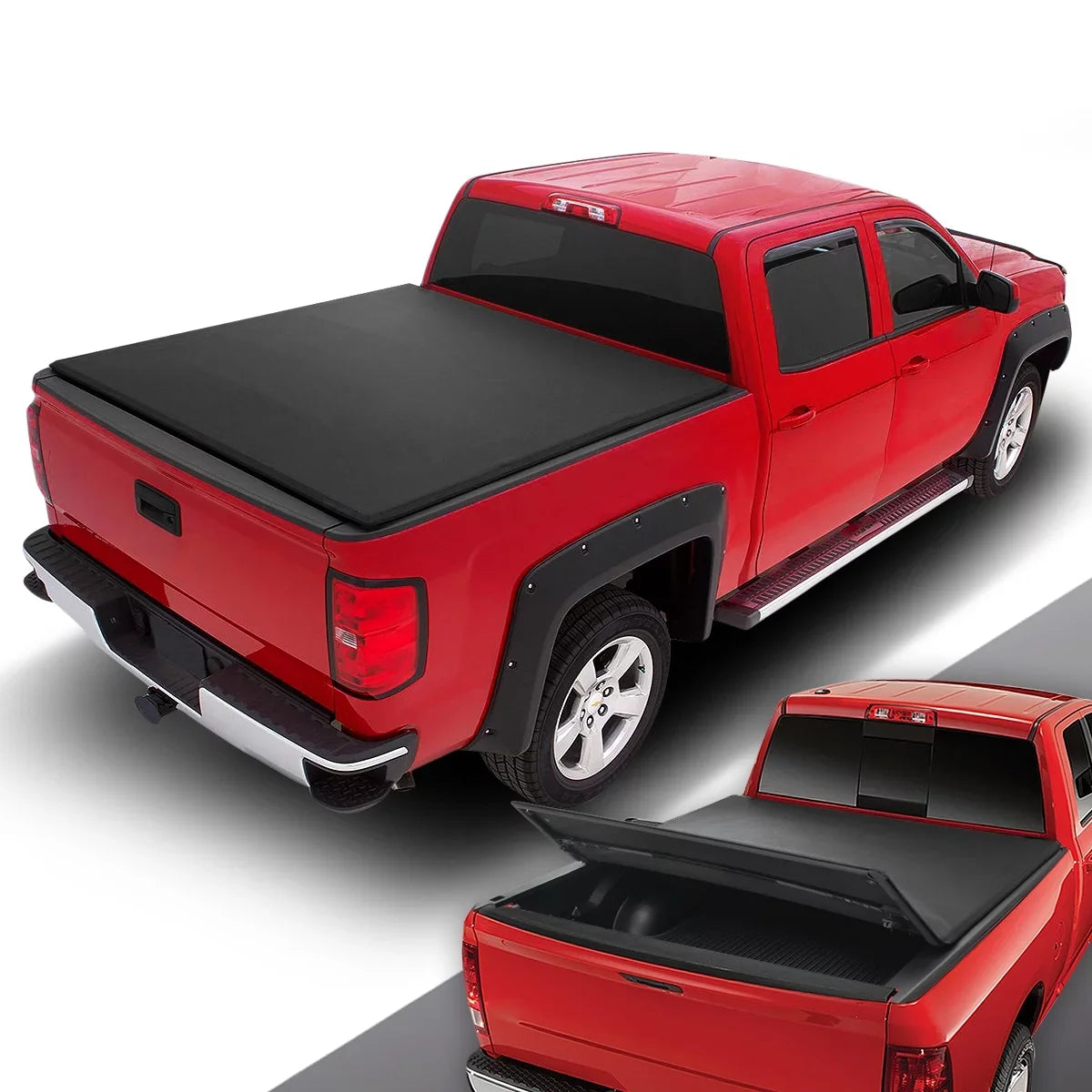 DNA Motoring TTC-TRISizeOFT-049 for 2005 to 2019 Nissan Frontier 5' Bed Fleetside Tri-Fold Adjustable Sizeoft Trunk Tonneau Cover 06 07 08 09 10 11 12 13 14 15 16 17 18