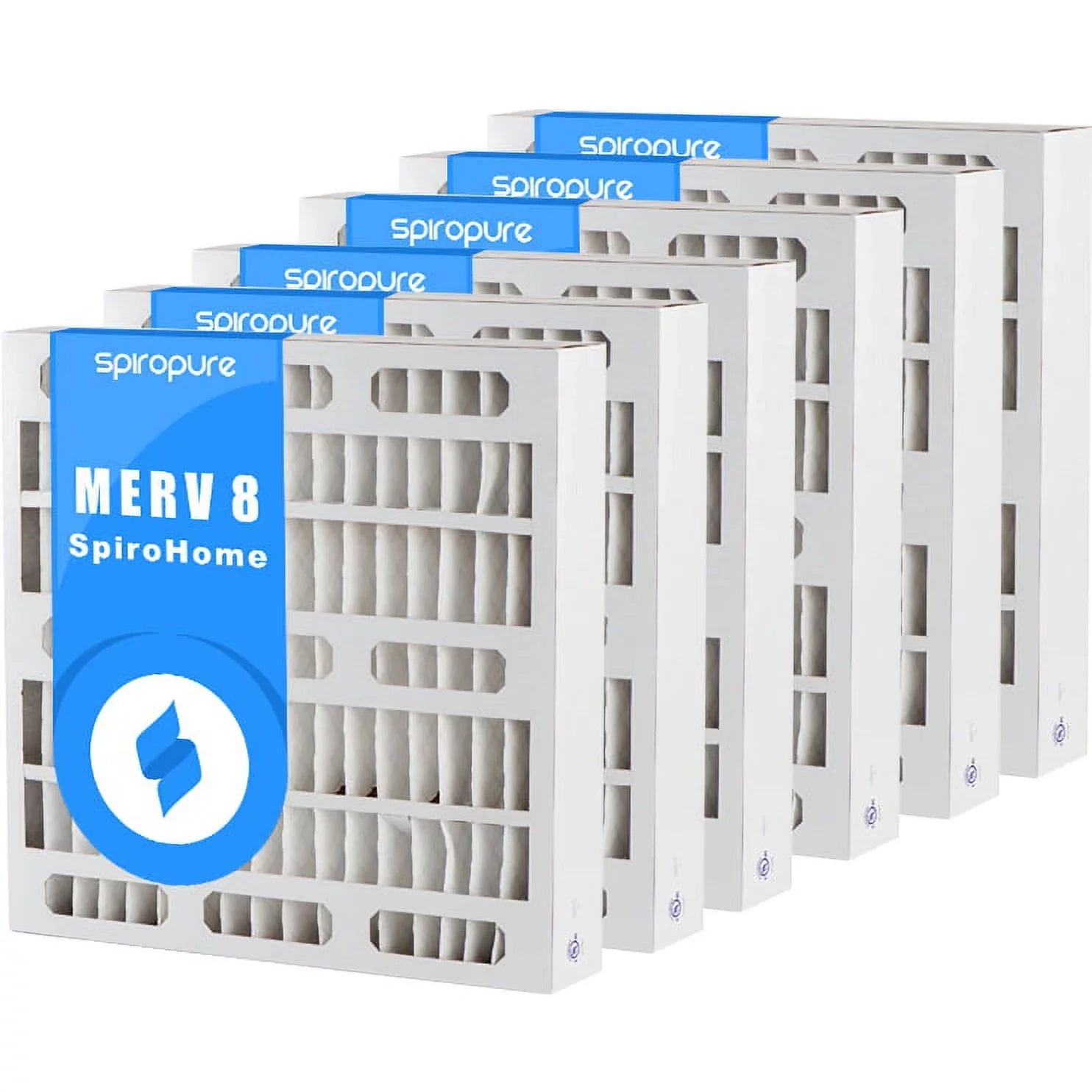SizepiroPure 9X20X4 MERV 8 Pleated Air Filters - Made in USizeA (6 Pack)