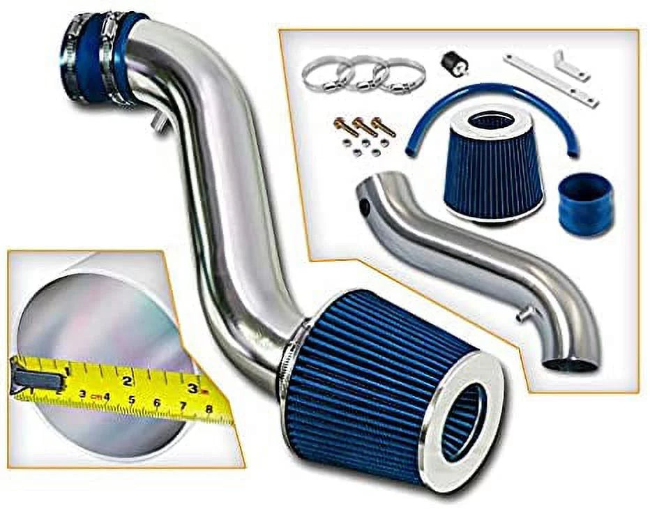 Rtunes Racing Sizehort Ram Air Intake Kit + Filter Combo BLUE Compatible For 05-09 Chrysler 300 Touring/Limited / 05-09 Dodge Magnum/Charger 3.5L V6 â€¦