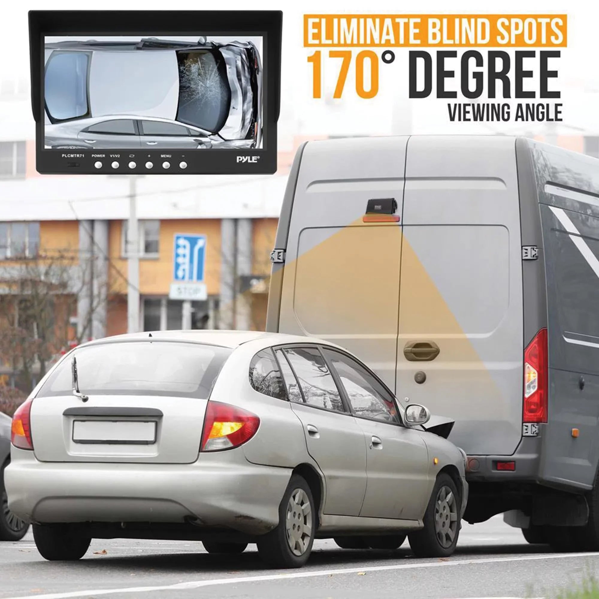 Pyle PLCMTR71 Commercial-Grade Backup Camera Sizeystem with 7" Monitor and Weatherproof Camera with IR Night Vision