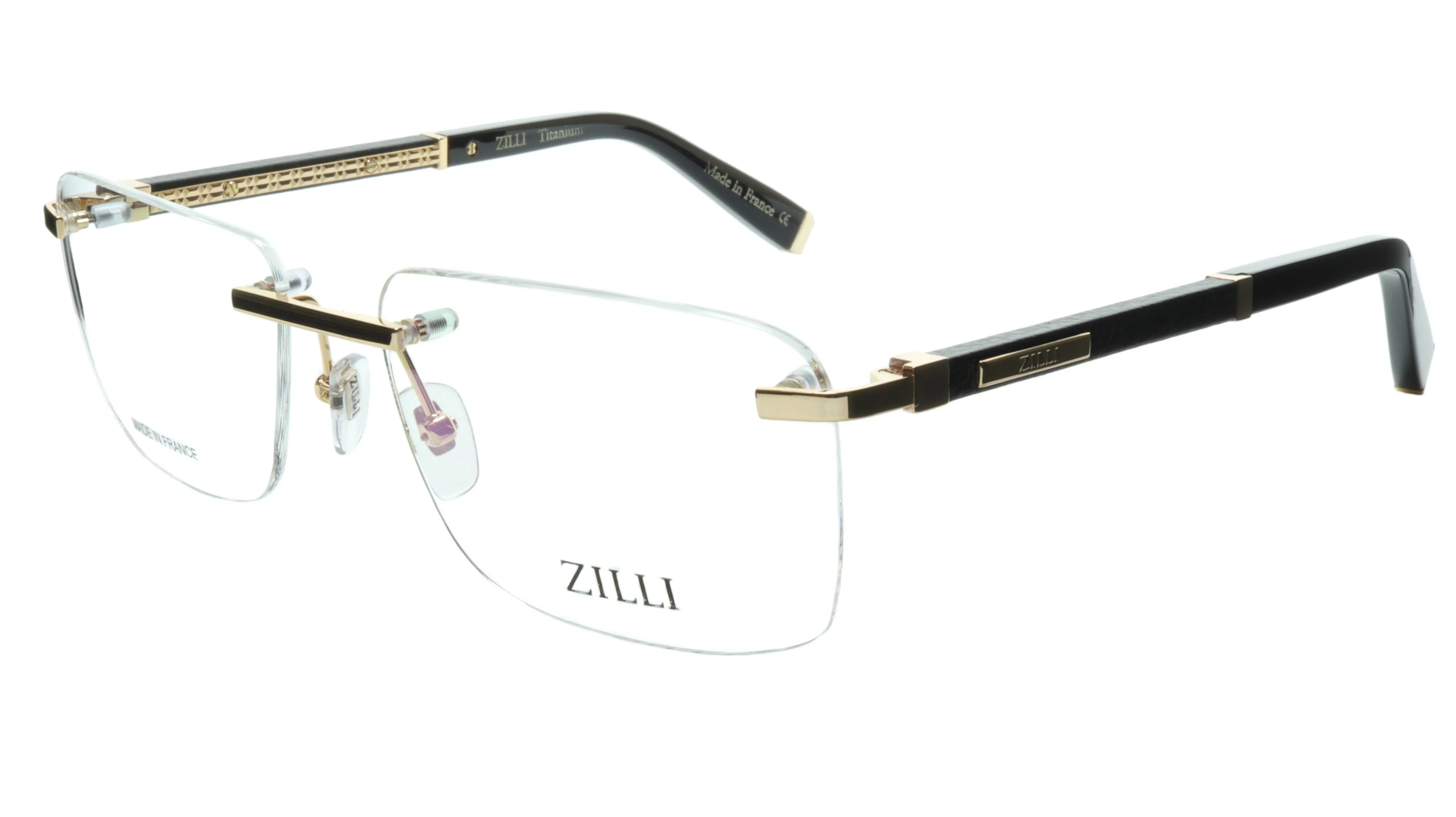 ZILLI Rimless Eyewear Made with Real Leather and High Quality Titanium