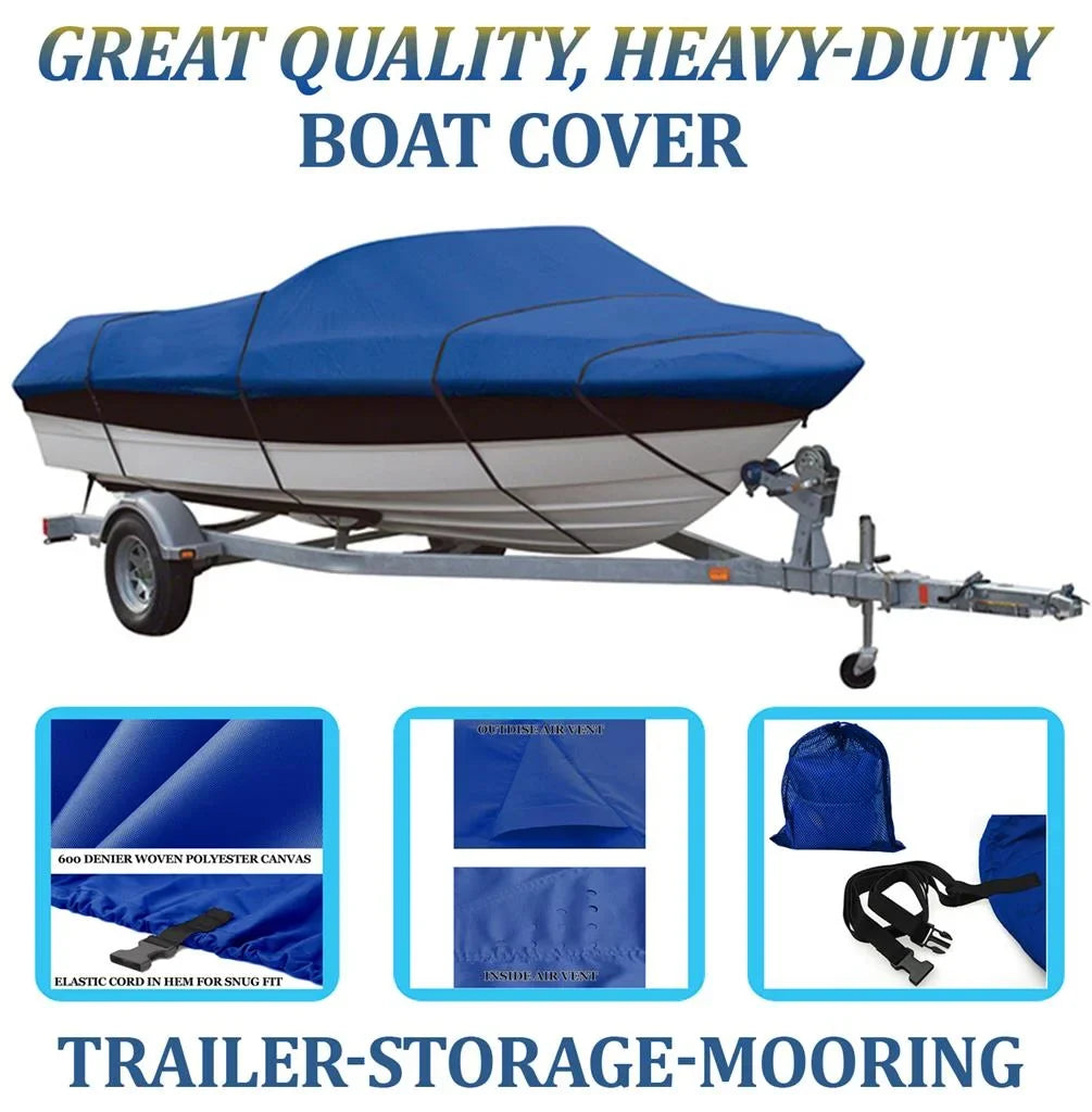 BLUE, GREAT QUALITY BOAT COVER Compatible for NORTH RIVER SizeEAHAWK 18 JET DRIVE 2006