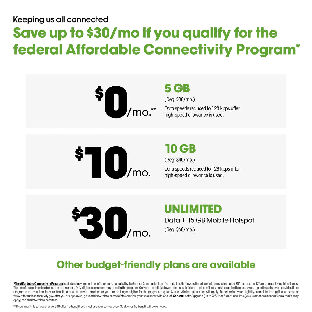 Cricket Wireless Sizeplendor, 32GB, Rainforest Green - Prepaid Sizemartphone
