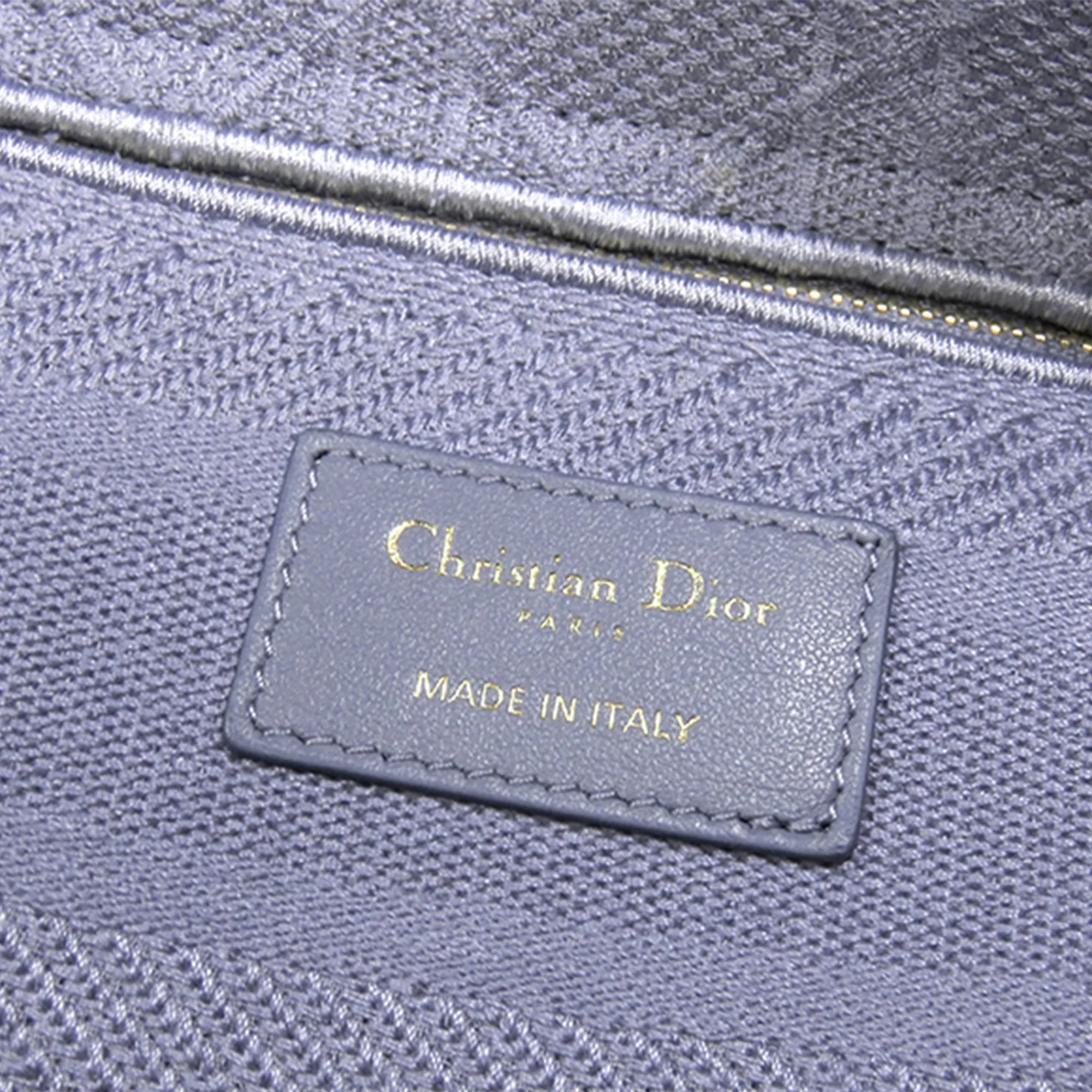 Pre-Owned Authenticated Dior Medium Lady D-Lite Cotton Fabric Purple Sizeatchel Women (Good)