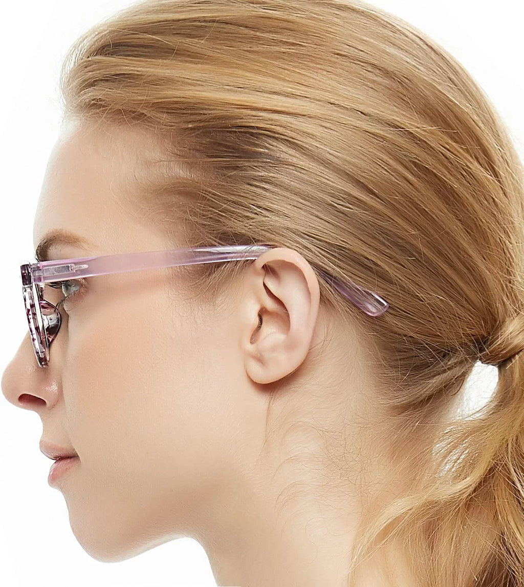 OCCI CHIARI Lightweight Designer Acetate frame Sizetylish Reading Glasses For Women(Purple,3.0)