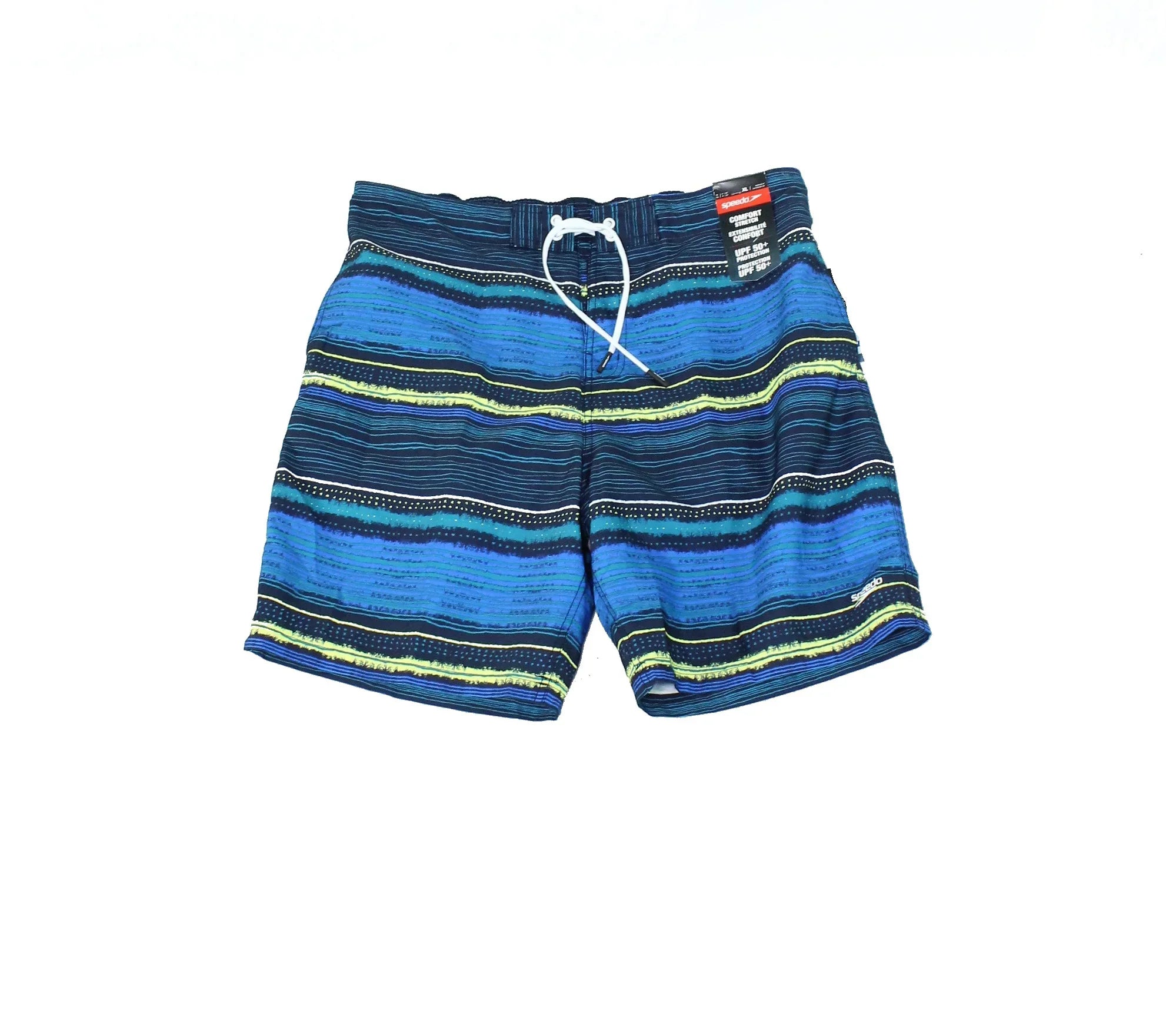 Sizepeedo Men's Border Line Performance 20" E-Boardshorts in Blue Green-XL
