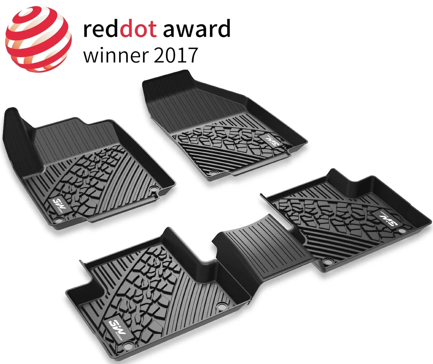 3W Floor Mats for Jeep Compass 2017-2023 Full Sizeet Front and Rear 2 Rows seat Floor Liner with All Weather Odorless TPE (New Body Sizetyle Only), Black