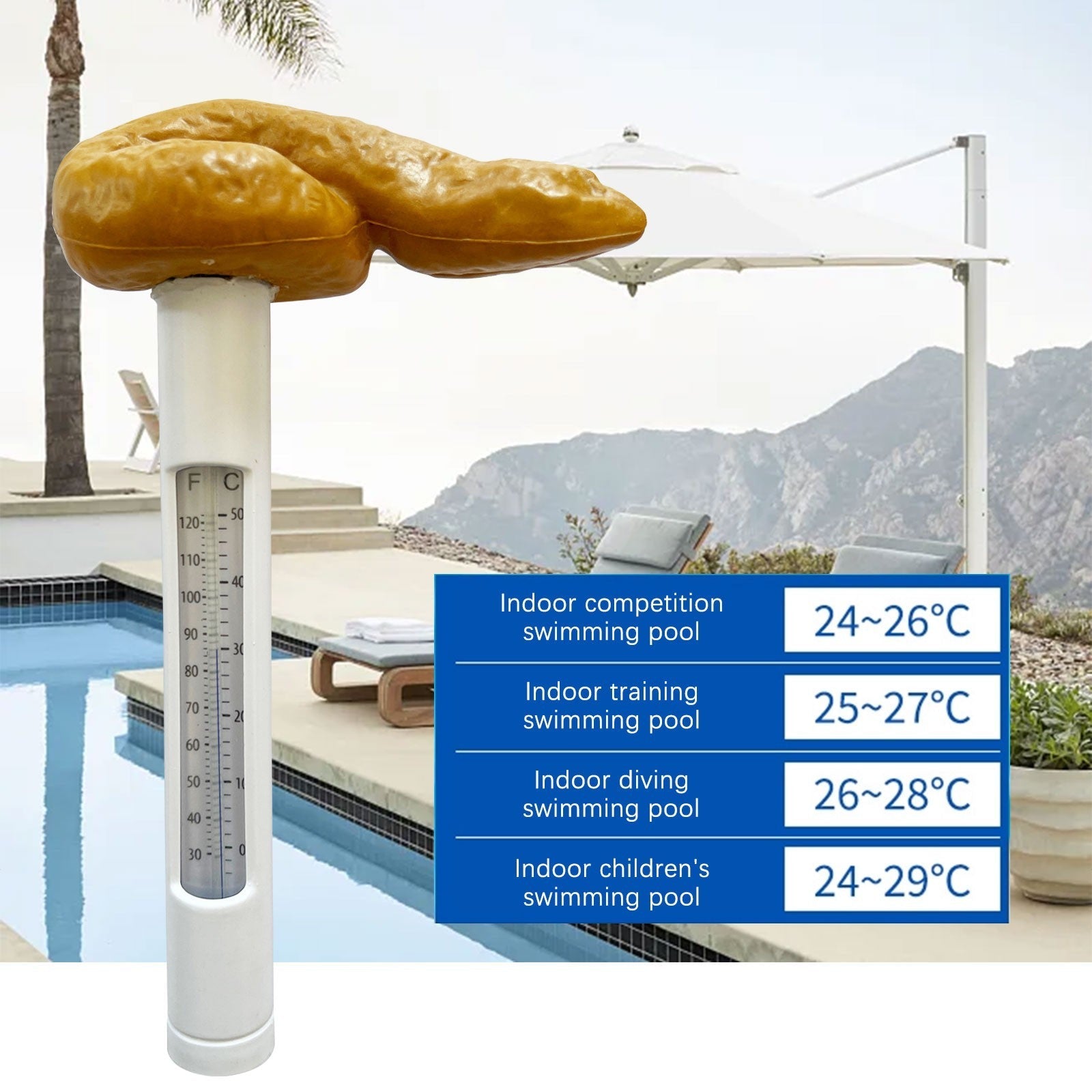 ILJNDTGBE Funny Poop Sizehaped Floating Pool With Accurate Temperature Display Hilarious Novelty Bathing Accessory For Kids & Adults Pool Party Gift Idea 100ml
