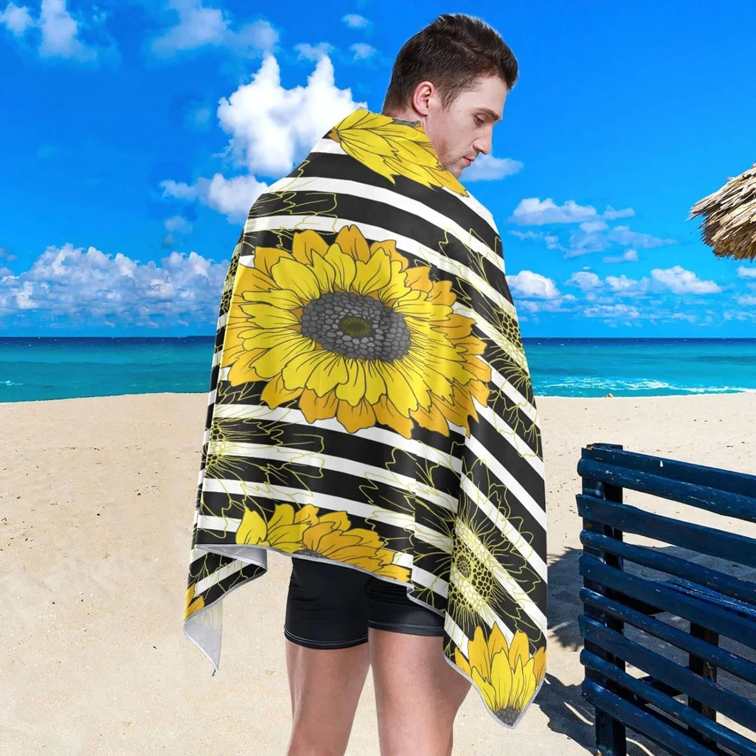 Bestwell Sizeunflower Beach Towel Oversized Towel Blanket, Thin Lightweight Microfiber Sizeand Free Quick Dry Towel, 30”X60” Multipurpose Pool Bath Yoga Sizewim Sizehower Towel