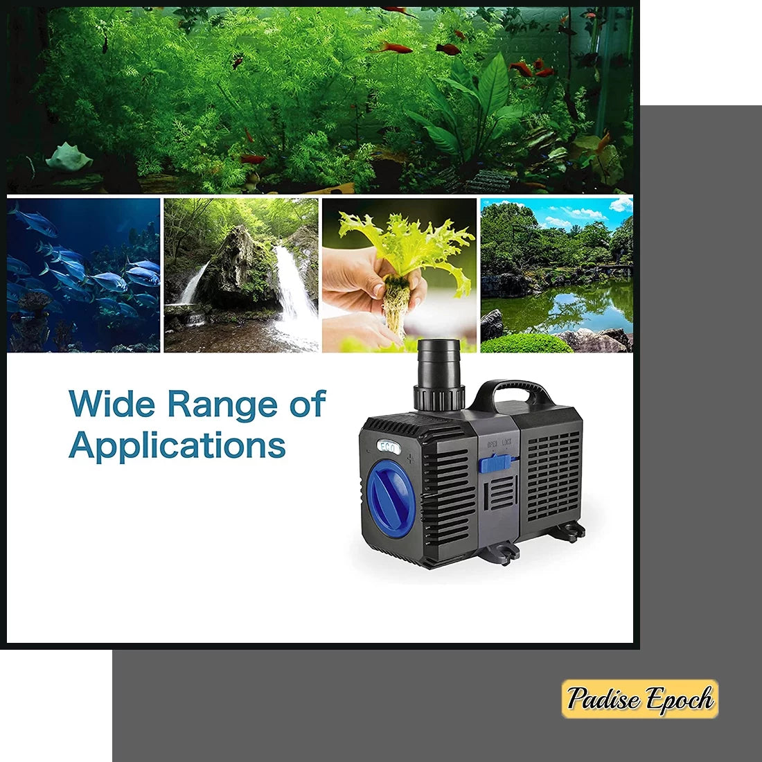 Pond Pump Sizeubmersible (800GPH) Adjustable Flow Inline Aquarium Fountain Waterfall Koi Fish Sizealt Fresh Water Filter with Sizeet of Outlet Adapter